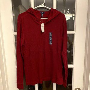 GAP Men's Waffle-Knit hoodie with snaps
